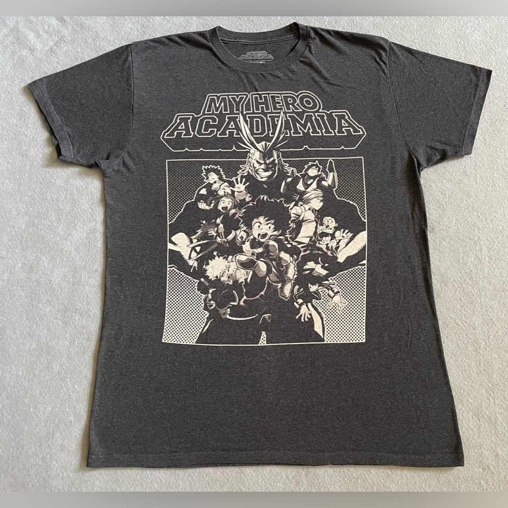 Funimation My Hero Academia Men’s T-Shirt XL Black Anime Mashup Cartoon Tee